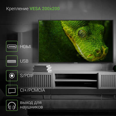 Телевизор 43" Digma DM-LED43MBB21 FHD HDMIx3, USBx2