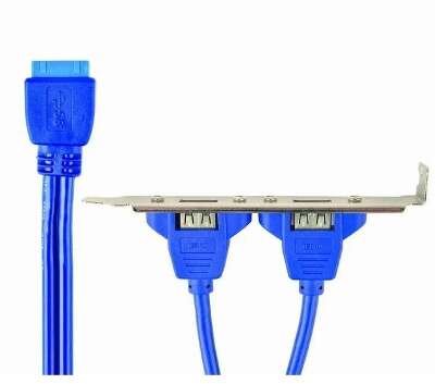 Кабель Gembird Планка CC-USB3-RECEPTACLE Gembird в сист блок 2xUSB 3.0/20pin мат.платы   (080750)