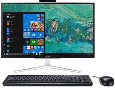 Моноблок Acer Aspire C22-820 21.5" FHD J4005/4/500/WF/BT/Cam/Kb+Mouse/W10,серебристый/черный