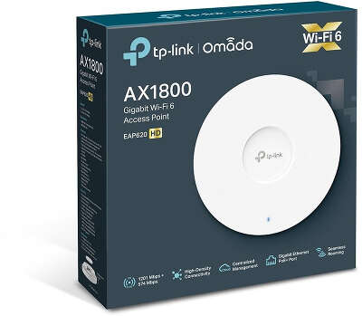 Точка доступа TP-LINK EAP620 HD, LAN: 1x1 Гбит/с, 802.11a/b/g/n/ac/ax, 2.4 / 5 ГГц, до 1.78 Гбит/с