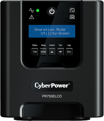 ИБП CyberPower PR750ELCD, Line-Interactive, 750VA/675W, 6 IEC-320 С13 розеток, USB&Serial, SNMPslot, LCD дисплей, Black, 0.48х0.27х0.28м., 13.5кг./ UPS Line-Interactive CyberPower PR750ELCD 750VA/675W USB/RS-232/EPO/SNMPslot (6 IEC С13)