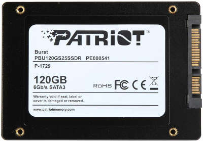 Твердотельный накопитель 2.5" SATA3 120Gb Patriot Burst TLC 3D NAND [PBU120GS25SSDR]