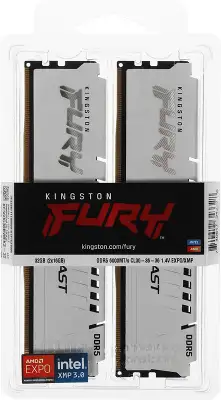 Память DDR5 2x16GB 6000MHz Kingston KF560C30BWEK2-32 Fury Beast RTL Gaming PC5-48000 CL30 DIMM 288-pin 1.4В kit single rank с радиатором Ret