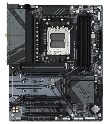 Материнская плата GIGABYTE B650 EAGLE AX, AM5, B650, 4*DDR5, 4*SATA, 3*M.2, 2*USB 3.2, 6*USB 2.0, Type-C, 4*PCIx16, DP+HDMI, ATX