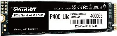 Накопитель SSD Patriot PCIe 4.0 x4 4TB P400LP4KGM28H P400 Lite M.2 2280