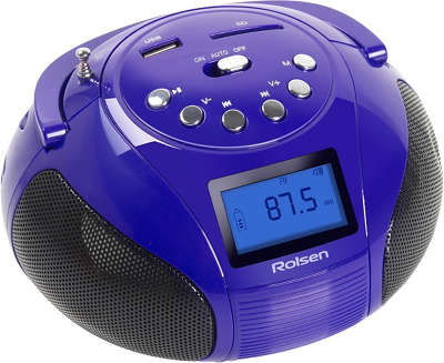 Аудиомагнитола Rolsen RBM411VI фиолетовый 6Вт/MP3/FM(an)/USB/SD