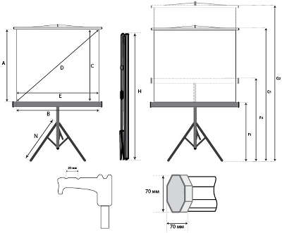 Экран на треноге Lumien Eco View LEV-100102 1:1 180x180