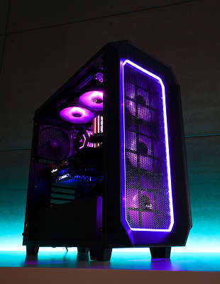 Корпус Aerocool [Project 7] P7-C0 черный , два акриловых окна , ATX, без БП, 2x USB 3.0