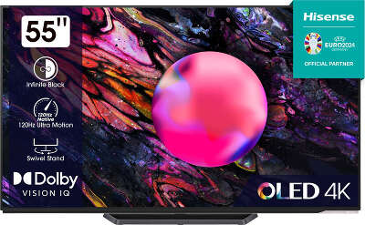 Телевизор OLED Hisense 55" 55A85K черный 4K Ultra HD 120Hz DVB-T DVB-T2 DVB-C DVB-S DVB-S2 USB WiFi Smart TV (RUS)
