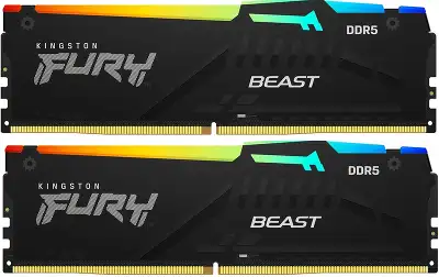 Набор памяти DDR5 DIMM 2*16Gb DDR5200 Kingston FURY Beast RGB (KF552C40BBAK2-32)