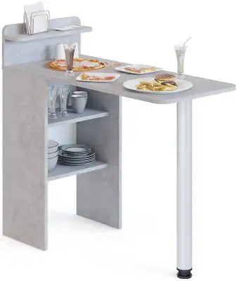 Стол для компьютера Сокол СП-19 складн. столешница ЛДСП бетон каркас хром (00-00015992)