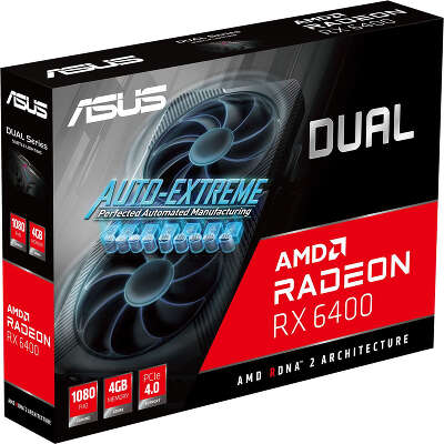 Видеокарта ASUS AMD Radeon RX 6400 Dual 4Gb DDR6 PCI-E HDMI, DP