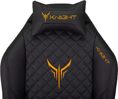 Кресло игровое Knight Rampart черный ромбик эко.кожа с подголов. крестов. металл