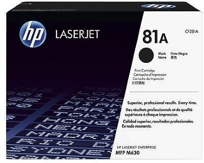 Картридж лазерный HP 81A CF281A черный (10500стр.) для HP LJ Pro M630dn/f/h/z