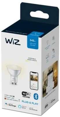 Умная лампа WiZ GU10 50Вт 345lm Wi-Fi (упак.:1шт) (929002448102)