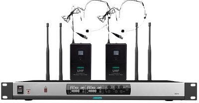 DSPPA Беспроводная микрофонная система True Diversity UHF (2 головных микрофона) DSPPA Беспроводная микрофонная система True Diversity UHF (2 головных микрофона)