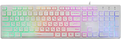 Клавиатура Оклик 550ML белый USB slim Multimedia LED