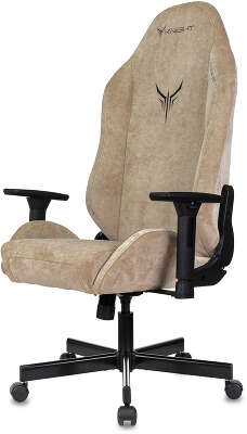 Кресло игровое Knight N1 Fabric бежевый Light-21 с подголов. крестов. металл