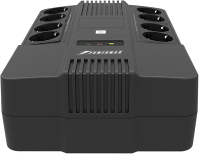 ИБП POWERMAN Brick 1000, линейно-интерактивный, 1000ВА, 600Вт, 4 евророзетки с резервным питанием, 4 евророзетки с фильтрацией, батарея 12В 9Ач 1 шт., 309мм х 202мм х 93мм, 5.6 кг./ UPS POWERMAN Brick 1000, line-interactive, 1000VA, 600W, 4 eurosockets wi
