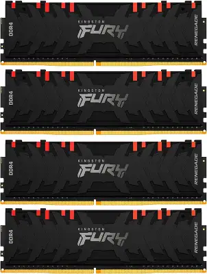 Память DDR4 4x8GB 3600MHz Kingston KF436C16RBAK4/32 Fury Renegade RGB RTL Gaming PC4-28800 CL16 DIMM 288-pin 1.35В kit single rank с радиатором Ret