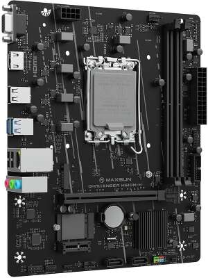 Материнская плата Maxsun MS-Challenger H610M-H V1 WIFI H610, LGA1700, 2*DDR4, 1*PCIEx16, 1*PCIEx1, 1*M.2, 4*USB3.2Gen1, 6*USB2.0, 2*SATA3.0, 1G, VGA, HDMI, M-ATX, RTL