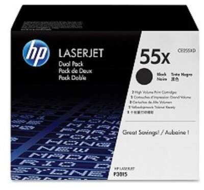 HP CE255XD Картридж ,Black{LJ P3015, Black, (2 х 12500стр), 2-pack}