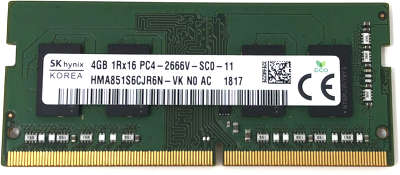 Модуль памяти SO-DIMM DDR4 4096 Mb DDR2666 Hynix Original [HMA851S6CJR6N-VK] (для сборки)