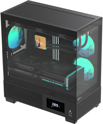 корпус Formula V Line Crystal E1M Black, MATX, USB3.0*2, Switch Display Panel