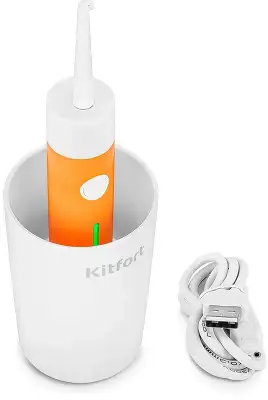 Ирригатор Kitfort КТ-2957-4 портатив. импульсн. 2насад. оранжевый/белый