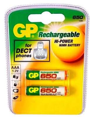Аккумулятор GP 65AAAHC AAA NiMH 650mAh (2шт)