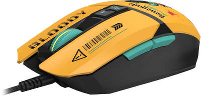 Мышь A4Tech Bloody W63 Max Renegade желтый/рисунок оптическая 12000dpi USB (W63 MAX)