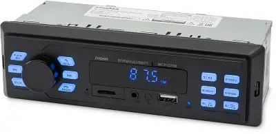 Автомагнитола Digma MCP-225B 1DIN 2x45Вт v5.0 AUX 2