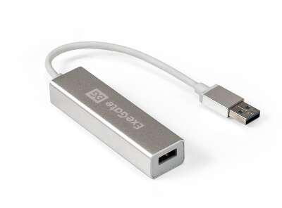 Концентратор ExeGate DUB-4 (кабель-адаптер USB3.0 --> 4xUSB3.0, Plug&Play, серебристый)