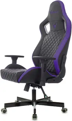 Кресло игровое Knight Outrider черный/фиолетовый ромбик эко.кожа с подголов. крестов. металл