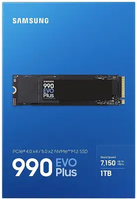 Твердотельный накопитель M.2 NVMe 1Tb Samsung 990 EVO Plus [MZ-V9S1T0BW]