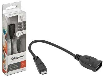 Defender Кабель-переходник microUSB (M) - USB (F)  /для подкл. устр. USB Flash, HDD, мыши, и и т.д./ поддерж. режим OTG.
