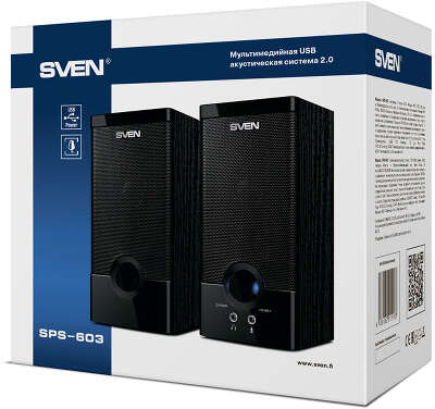 Колонки Sven SPS-603 2.0 черный 6Вт
