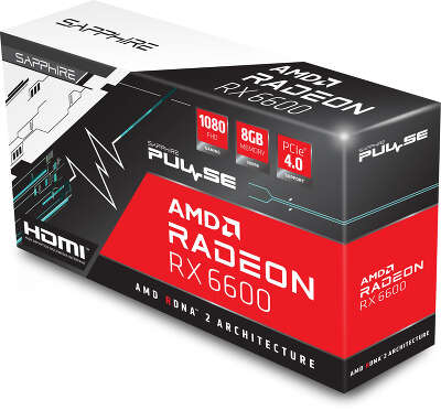 Видеокарта Sapphire AMD Radeon RX 6600 Pulse 8Gb DDR6 PCI-E HDMI, 3DP