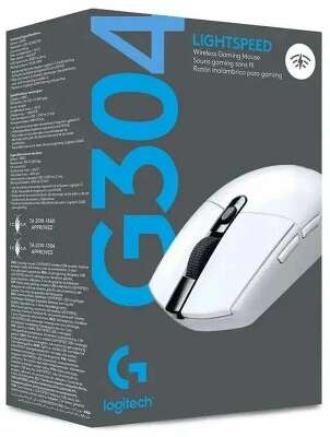 Мышь беспроводная игровая LOGITECH G304 LIGHTSPEED (Скорость света) белый (USB, 12000dpi, 6but) (910-005295)