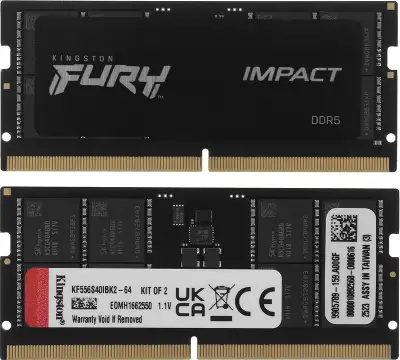 Память DDR5 2x32GB 5600MHz Kingston KF556S40IBK2-64 Fury Impact RTL PC5-44800 CL40 SO-DIMM 262-pin 1.1В dual rank Ret