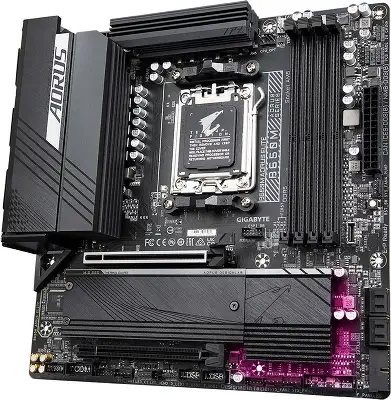 Материнская плата Gigabyte B650M AORUS ELITE SocketAM5 AMD B650 mATX AC`97 8ch(7.1) 2.5Gg RAID+HDMI+DP