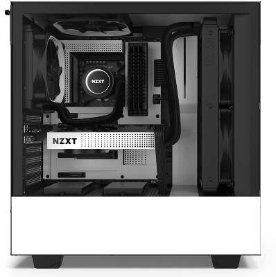 Корпус NZXT H510 White/black, белый, ATX, Без БП (CA-H510B-W1)