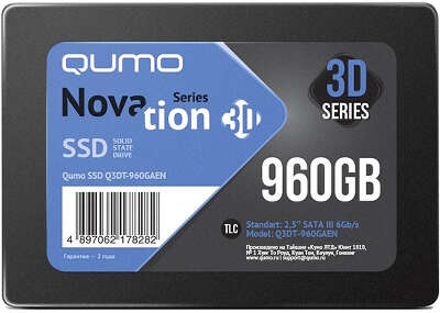 Твердотельный накопитель SATA3 960Gb [Q3DT-960GSCY] (SSD) Qumo Novation 3D TLC