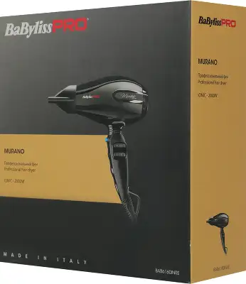Фен Babyliss Pro Murano Ionic 2000Вт черный (BAB6160INRE)