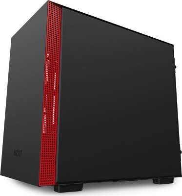 Корпус NZXT H210 Black/red, черный, mini-ITX, Без БП (CA-H210B-BR)