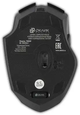 Мышь Оклик 780GW черный оптическая 3200dpi беспров. USB для ноутбука 6but (1903012)