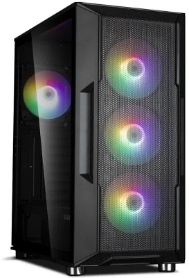 корпус ZALMAN I3 NEO BLACK, ATX, BLACK, FRONT MESH, WINDOW, 2x3.5", 3x2.5", 1xUSB2.0, 2xUSB3.0, FRONT 3x120mm FRGB, REAR 1x120mm FRGB