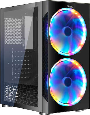 Корпус Ginzzu CL250 FAN 20CM RGB*2 USB3.0 Window