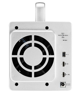 Система хранения данных TerraMaster D2-Thunderbolt3 DAS tower/JBOD,RAID0,1/up to 2 HS SATA(3,5' or 2,5')/1xDP1.4/2x40GbThunderbolt3/1xPS/1YW