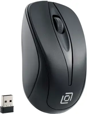 Мышь Оклик 675MW черный оптическая 1200dpi беспров. USB для ноутбука 3but (1025915)